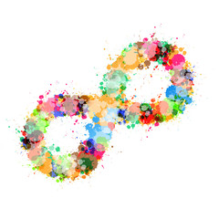 Abstract Vector Colorful Stain, Splash Infinity Symbol