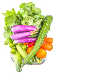 Mix Tropical Vegetables On White Background