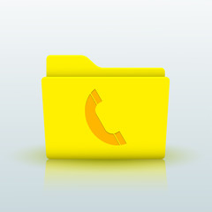 Vector yellow folder on blue background. Eps10