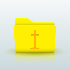 Vector yellow folder on blue background. Eps10