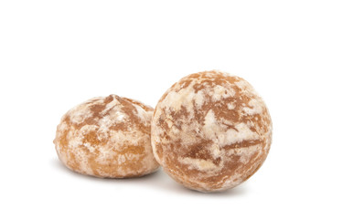 Sweet gingerbread with glaze isolated