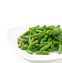 Fried green beans with garlic