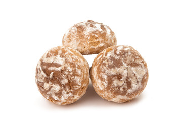 Sweet gingerbread with glaze isolated