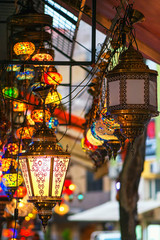 Traditional vintage Turkish lampshop