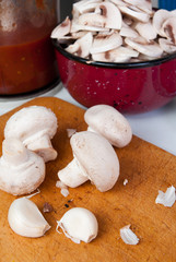 White mushrooms
