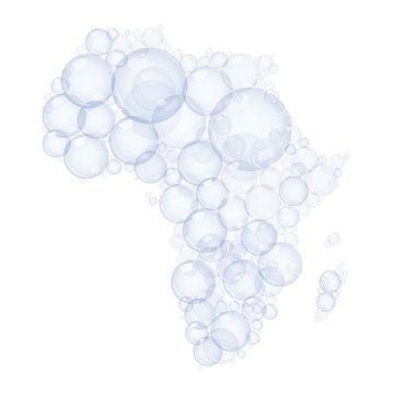 abstract Africa map made of bubbles