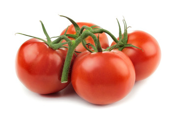 Fresh tomatoes isolated on white background.
