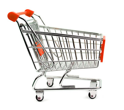 Shopping cart isolated on white background.