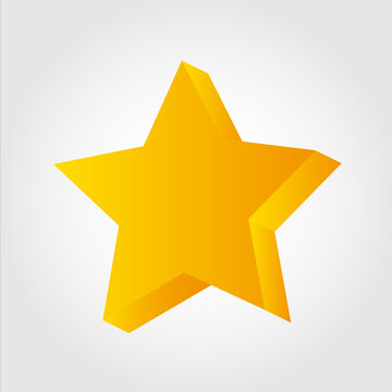 Golden star icon, 3d
