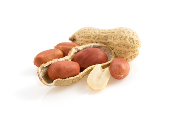 nuts peanuts on white