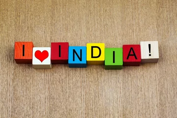  I Love India, sign series for countries, travel and place names © EdwardSamuel