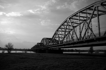 The steel bridge over the Vistula River in Grudziadz.