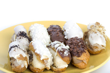 eclair on plates