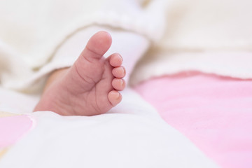 Close up foot of a little african american baby girl - Black peo