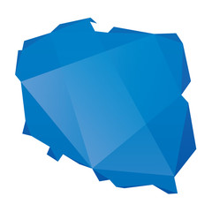 blue geometric map of Poland