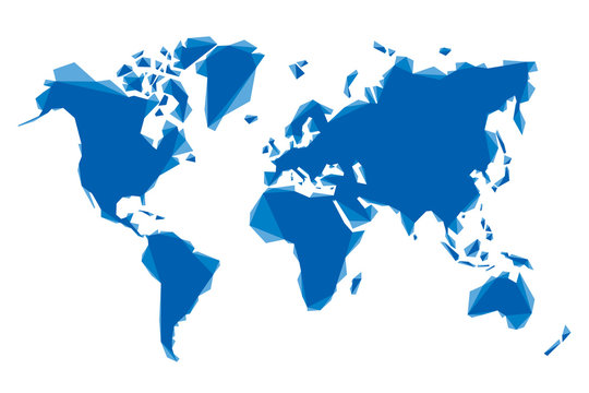 blue abstract map of the world