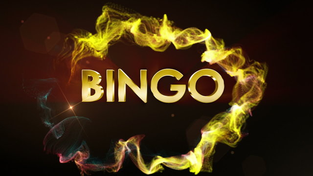 Bingo Gold Text in Particles, with Final White Transition