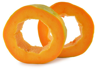 Papaya fruit isolated on a white background