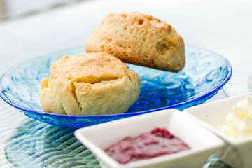 scone with strawberry jam
