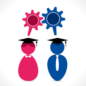 graduate student with message bubble vector