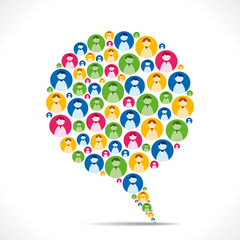 colorful people icon message bubble vector