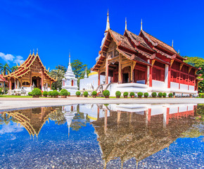 Naklejka premium Wat Phra Sing in Chiang Mai province of Thailand