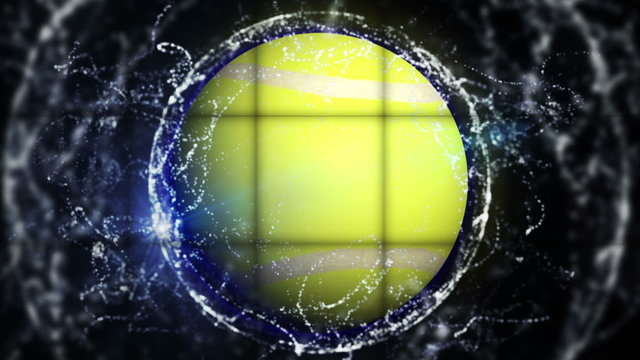 Tennis Ball and Falling Cubes, with Green Screen, Loop