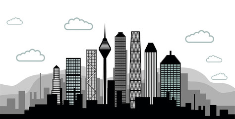 Fototapeta premium skyline - black and white