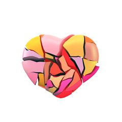 Abstract Fractured Heart. Illustration