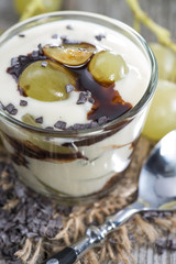 Fresh made Grape Yogurt with Chocolate
