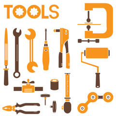 tools, orange color theme