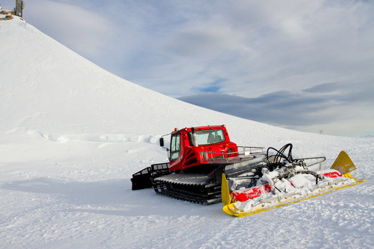 Snowmobile in  winter landsacpe