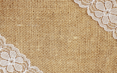 Canvas with white lace