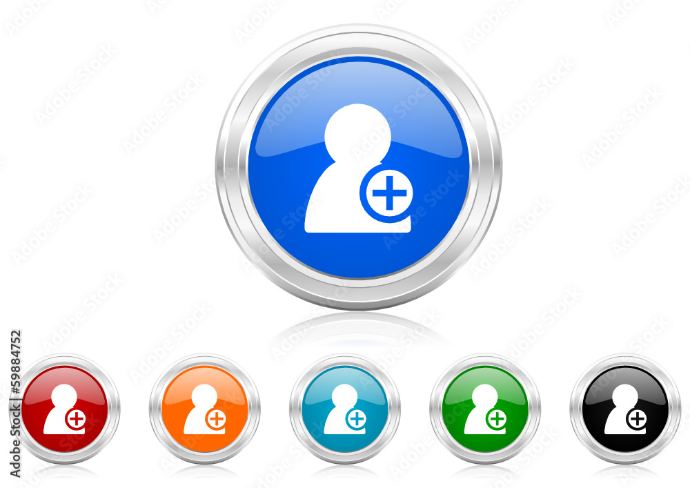 Poster add icon vector set