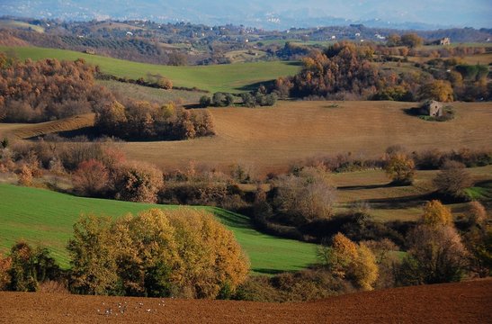 Colline laziali nella Valle del Tevere