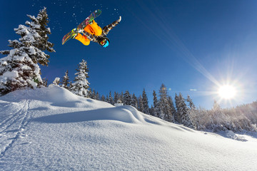 trick in fresh snow