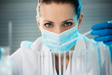 Female scientist working in laboratory