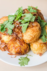 whole eggs boiled fried