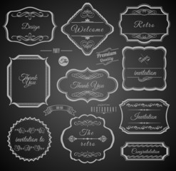 Vintage Calligraphic Frames with Design Elements