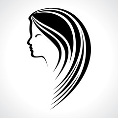 Beautiful woman silhouette stock vector