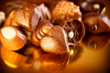 Valentine Chocolates. Assorted Chocolate Candies