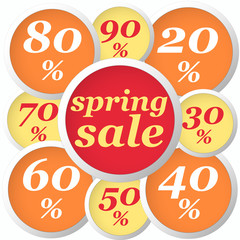 spring circle labels discount orange