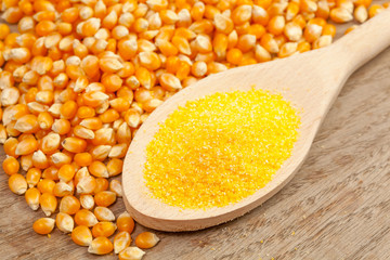 Spoon with corn meal