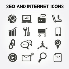SEO icons and internet icon set