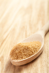 Brown sugar in a spoon