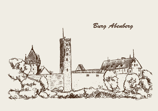 Burg Abenberg Zeichnung Illustration