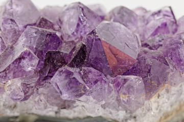 crystal macro photo in purple color