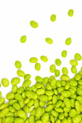 edamame nibbles, boiled green soy beans, japanese food
