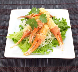 Crunchy fried crab leg appetizer