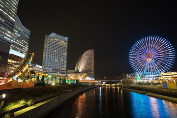 Yokohama skyline night view